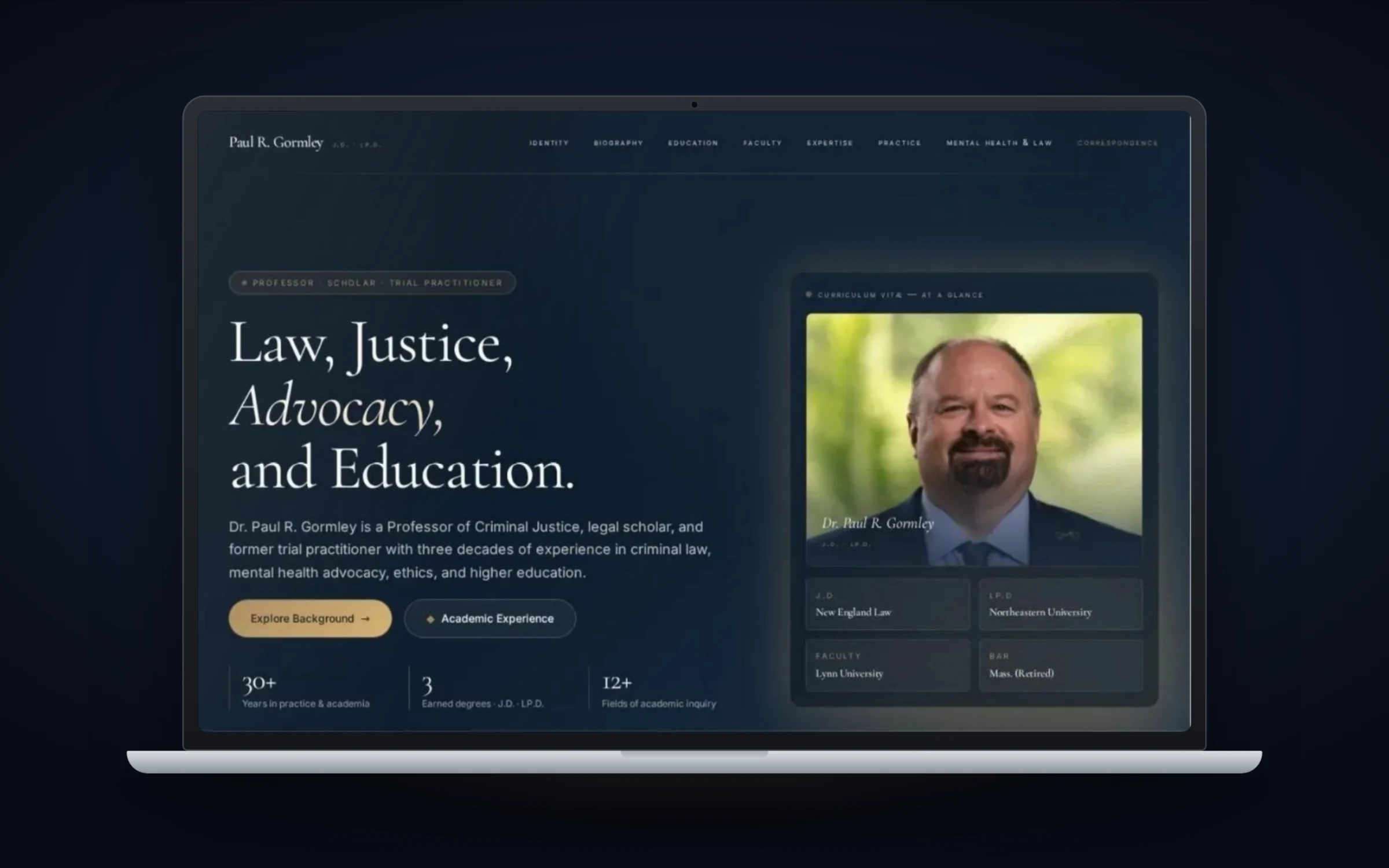 Dr. Paul R. Gormley website design by Design Fly 24, shown on laptop and phone